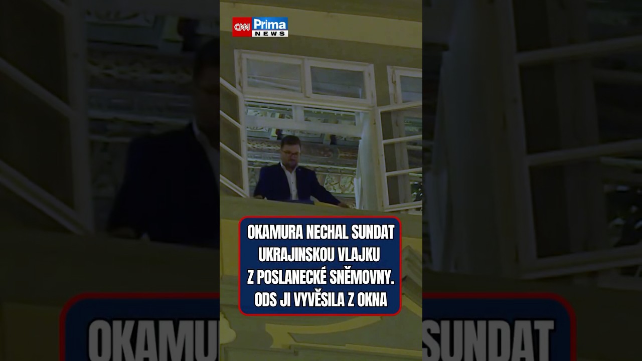 Boj o ukrajinskou vlajku: Okamura ji sundal z žerdi, ODS ji vyvěsila z okna