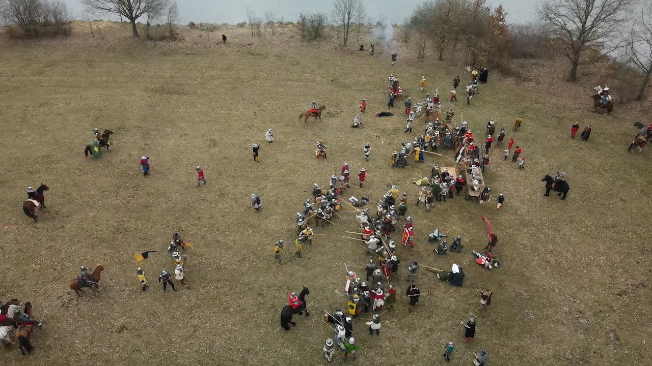Bitva u Sudoměře 1420 -  rekonstrukce druhé bitvy 2024 dron
