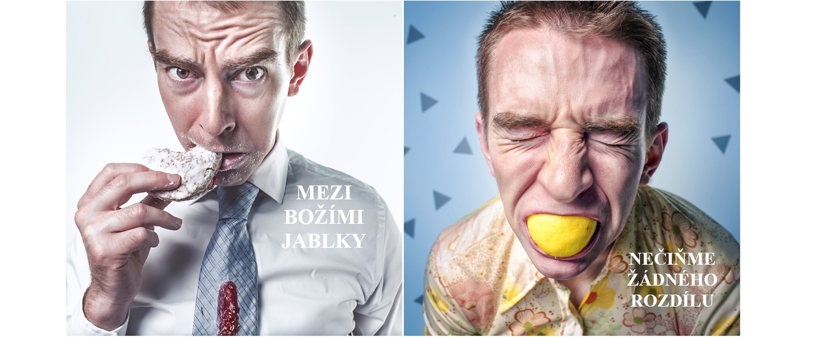 Občané se v rámci nařízení nového zákona pokoušejí sníst shnilá jablka, která dle zákona mají považovat za zdravá, pod tíhou kritiky, že lidé páchají zlo, když mezi jablky činí rozdíly. (Volné dílo)