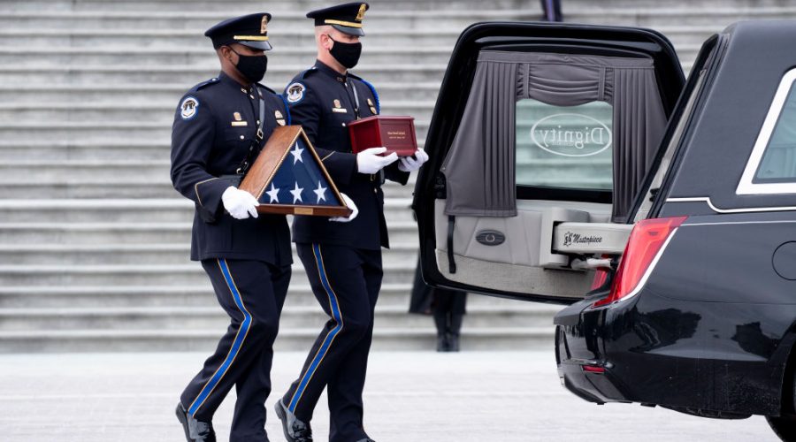 Capitol Police Officer Brian Sicknick Lies In Honor At U.S. Capitol