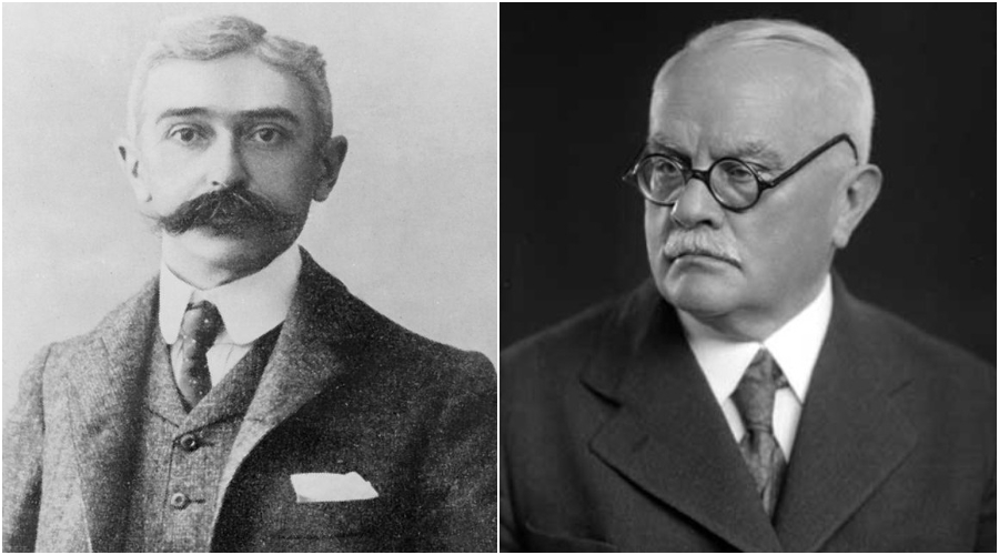 Autory první verze Olympijské charty z roku 1894 byli baron Pierre de Coubertin (vlevo) společně s českým spisovatelem Jiřím Stanislavem Guth-Jarkovským. (Volné dílo)