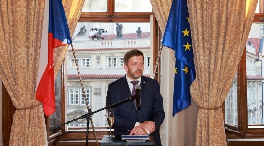 Ministr vnitra Vít Rakušan představil v úterý 28. června 2022 v Kaiserštejnském paláci velvyslancům a dalším diplomatům států EU priority. (mvcr.cz)