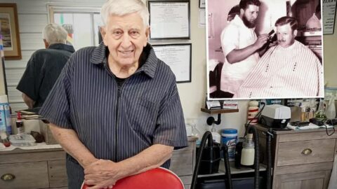 91letý holič si otevřel vysněný salon. Práce je pro něj stále koníčkem