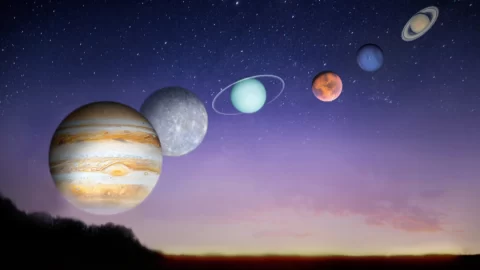 „Průvod planet“: 6 planet se v červnu srovná do řady s Měsícem