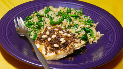 Recept: Křupavé kuře s florentskou rýží