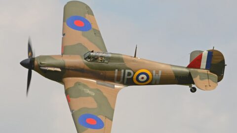 Na Aviatické pouti se poprvé představila legendární stíhačka Hawker Hurricane