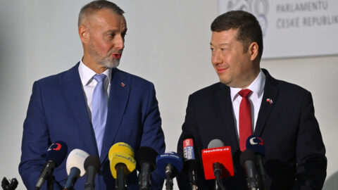 „Slováci, máme vás rádi.“ Okamura dnes přijal předsedu Národní rady Rašiho