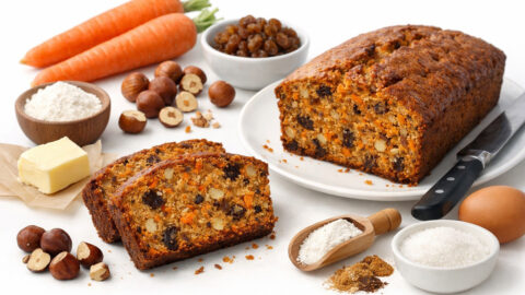 Recept: Mrkvový koláč s oříšky a rozinkami