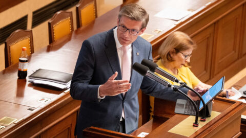 Předseda ODS Martin Kupka hovoří v Poslanecké sněmovně. (Ladislav Křivan / MAFRA / Profimedia)
