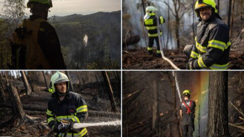 V Českém Švýcarsku hasiči pokračují v likvidaci požáru, hasí už jen ze země