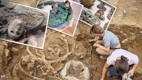 Hledač kovů našel v yorkshirském poli 2 000 let stará kola vozů a rituální zbraně