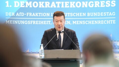 Klaus a Okamura promluvili na konferenci AfD, popřáli jí vítězství ve volbách